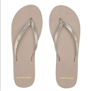 Tory Burch Metalic Gold Flip Flops Size 7